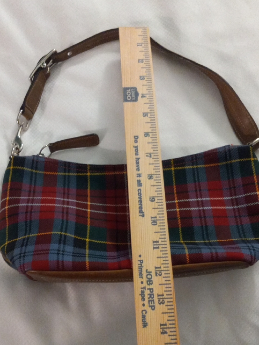 Vintage Coach 2000s Hampton Demi Shoulder Bag Y2K Wool Tartan Plaid H3J-9361 - Picture 9 of 13